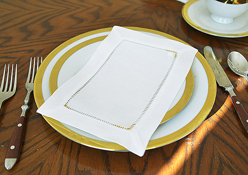 Appetizer / Cocktail Napkin. 6" x 9". White color. - Click Image to Close